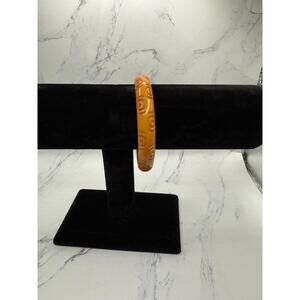 Groovy 8” Orange Vintage-Inspired Bangle Bracelet